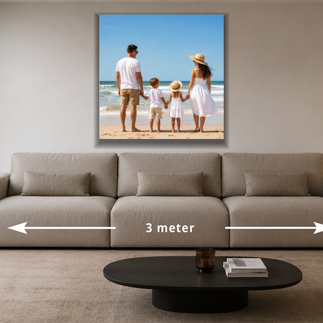 Foto op aluminium Pro 90x90 – 90 × 90 cm boven een bank