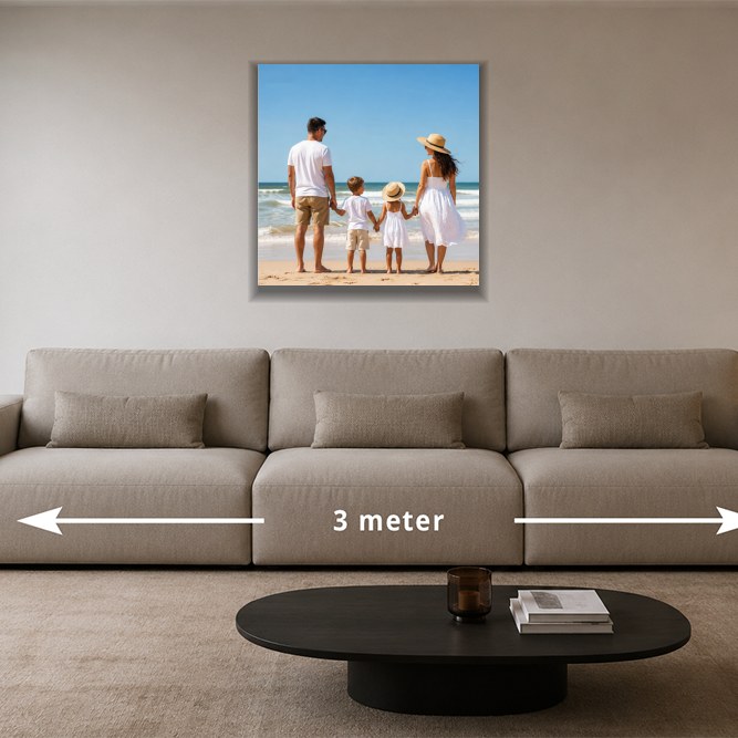 Foto op canvas 70x70 – 70 × 70 cm boven een bank